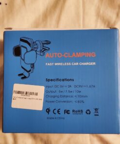 ZeeHoo Wireless Car Charger,15 W Fast Charging Auto-Clamping Car Mount,Windshield Dash Air Vent Phone Holder for iPhone 14 13 12 Mini 11 Pro Max XS XR 8,Samsung S22 S21 S20 Note 20 10 9 8 Black SC-1 50 71hEhLPhRdL