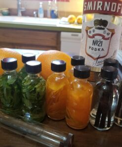 Premium Vials B26-12 Boston Round Glass Bottle with Cap, 2 oz Capacity, Clear (Pack of 12) 13 71hEpMC2eyL