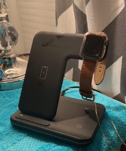 Wireless Charging Station, 2021 Upgraded 3 in 1 Wireless Charger Stand with Breathing Indicator Compatible with iPhone 12/11 Pro/XS/8, iWatch Series Black 39 71hFi ZwsUL