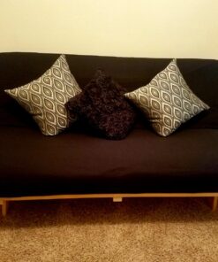 Royal Heritage Home 100% Cotton Full Size Futon Cover - Black - Washable Zippered Sofa Furniture Bed Mattress Covers - Armless Couch Zipper Slipcover Protector/Encasement 28 71hI5fkHgEL