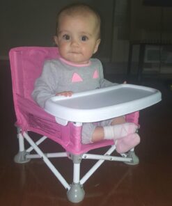 Summer Infant Pop 'N Sit Portable Booster Chair, Floor Seat, Indoor/Outdoor Use, Compact Fold, Pink, 6 Mos - 3 Yrs 44 71hImABVYSL