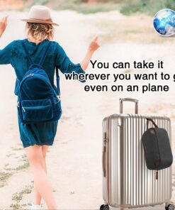 TOUPONS Men's Travel Toiletry Organizer Bag Canvas Shaving Dopp Kit TSA Approved (Black) Black 22 71hJ3FG1IuL