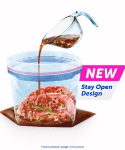 Ziploc Quart Food Storage Freezer Bags, New Stay Open Design with Stand-Up Bottom, Easy to Fill, 38 Count 12 71hJ4OnkDAL