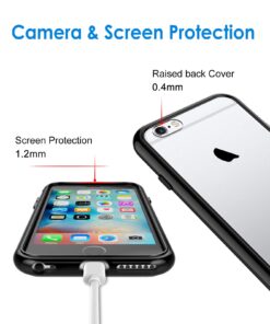 JETech Case for iPhone 6 and iPhone 6s, Shock-Absorption Bumper Cover, Anti-Scratch Clear Back (Black) black 34 71hJ5TjjbLL
