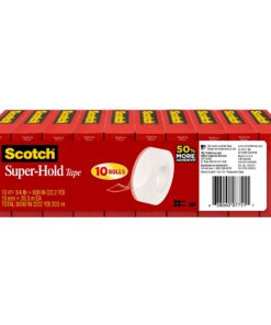 Scotch Super-Hold Tape, 10 Rolls, Transparent Finish, 50% More Adhesive, Trusted Favorite, 3/4 x 800 Inches, Boxed (700S10) 1 14 71hKSlSn9gS