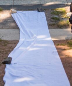 HEALON White Wedding Aisle Runner (100 Feet x 3 Feet) — Includes Pull String for Indoor or Outdoor Weddings, Prom and Parties (Wave) Wave 100ft*3ft 45 71hKT05NP5L