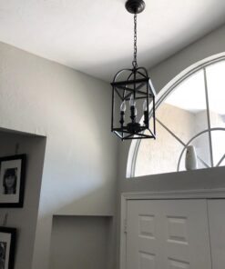 Progress Lighting Piedmont Collection Four-Light Cage Entry Light, Antique Bronze 13-3/8-Inch Width x 20-3/8-Inch Height 43 71hL5UpVX7L