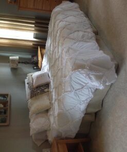 Lush Decor Avon Comforter Ruffled 3 Piece Bedding Set with Pillow Shams, King, White 21 71hLB1bvL