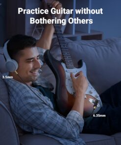 UGREEN 1/8 to 1/4 Stereo Cable 3.5mm TRS to 6.35mm Audio Cable Guitar to Aux Male Cord with Zinc Alloy Housing and Nylon Braid for Guitar, Laptop, Home Theater Devices, Speaker and Amplifiers 10FT 15 71hLKJHrdyL