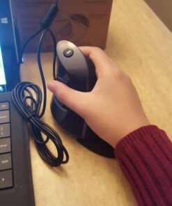 J-Tech Digital Scroll Endurance Wired Mouse Ergonomic Vertical USB Mouse with Adjustable Sensitivity (600/1000/1600 DPI), Removable Palm Rest & Thumb Buttons - Reduces Hand/Wrist Pain (Wired) 45 71hLZN4i07L 2