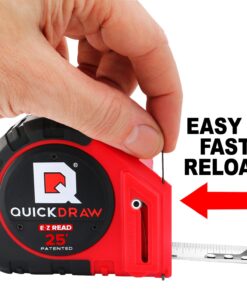QUICKDRAW PRO Easy-Read Self Marking 25' Foot Tape Measure - 1st Measuring Tape with a Built in Pencil - Contractor Grade Steel Tape - Power Locking Tape Ruler EASY READ - 25' Measuring Tape 14 71hM yhyt4L