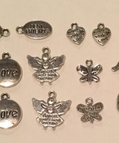 RUBYCA 160Pcs Assorted Mixed Silver Charms Pendants for Bracelets Jewelry Making Crafting Supplies, Tibetan Silver Color Charms, Just Like The Picture (Mix5) Mix 5 160 PCS 28 71hMeqV7cHL