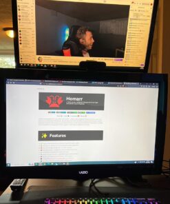 VIVO Dual LCD Monitor Desk Mount Stand Heavy Duty Stacked, Holds Vertical 2 Screens up to 32" (STAND-V002T) Black 39 71hNDihLh5L