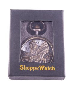ShoppeWatch Eagle Pocket Watch with Chain | Vintage Pocket Watch Quartz Movement | Half Hunter Arabic Numerals Pocketwatch PW-65 11 71hPHtEkCwL