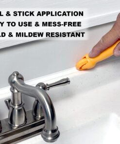 InstaTrim Peel and Stick Trim - Flexible, Adhesive Caulk Tape for Walls, Floors, Counters, Tile, & More - White 1/2 in by 10 ft Adhesive Trim 1/2 in x 10 ft, 2‐pk 42 71hQdSYBPRL