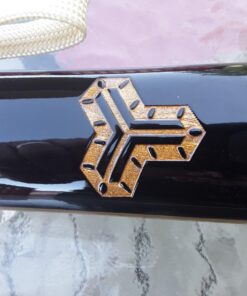 Handmade Sword Fully Functional Hattori Hanzo Katana Sword, 1045 Carbon Steel, Hand Forged Heat Tempered, Full Tang, Sharp, Black Scabbard Metallic-Fiber 46 71hS9IX1QbL