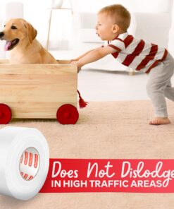 XFasten Double Sided Carpet Tape 2” x 30 Yards Heavy Duty Residue-Free Rug Tape for Area Rugs and Hardwood Floor - Indoor and Outdoor 2" x 30Yds 30 71hSNlGki3L