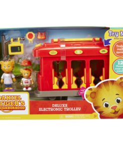 Daniel Tiger's Neighborhood Deluxe Electronic Trolley Vehicle with 2 Songs, 12 Phrases, Sounds & Light! Daniel & Mom Tiger Figures Included, For Ages 3+ 33 71hTHdudA4L 2