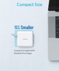 Anker 60W PIQ 3.0 & GaN Tech Dual Port Charger, PowerPort Atom III (2 Ports) Travel Charger with a 45W USB C Port, for Laptops, MacBook, iPad Pro, iPhone, Galaxy, Pixel and More White 36 71hTXIYDNIL 2