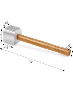 New Star Foodservice 36398 Wood Handle Aluminum Meat Tenderizer/Mallet/Hammer, 13-Inch Overall 11 71hUSTtsIJL