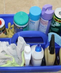 Akro-Mils 09185 Plastic Tote Tool & Supply Cleaning Caddy with Handle, (18-3/8-Inch x 13-7/8-Inch x 9-Inch), Blue (09185BLUE) Tote Caddy 28 71hV PgIYML