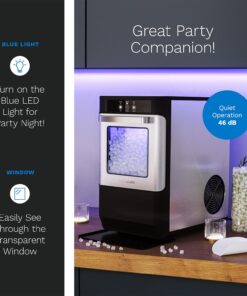 hOmeLabs Countertop Nugget Ice Maker - Stainless Steel with Touch Screen - Portable and Compact - Chewable Nugget Ice Machine - Produces Up to 44lb of Ice Per Day Nugget Ice Maker (Premium) 22 71hVAC3nQ8L