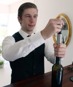 Barvivo Red Wine Aerator and Wine Saver Pump with 2 Vacuum Bottle Stoppers - Preserver For Your Wine - Ultimate Gift Idea as Valentines Day Gifts - Wine Vacuum Pump for Enhanced Taste of Wine Silver 18 71hVM2q8D0L