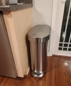 simplehuman 45 Liter / 12 Gallon Slim Hands-Free Kitchen Step Trash Can, Brushed Stainless Steel 36 71hWdnzrBLL