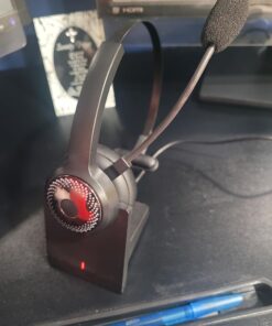 BRAMMAR Wireless Headset for Computer, Bluetooth Headset with Noise Cancelling Microphone for PC, 35H Lightweight USB Headset with Mute Button, Suitable for Remote Working/Call Center/Online Class 34 71hXIiZjgdL