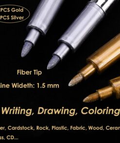 Dyvicl Premium Metallic Markers Pens - Silver and Gold Paint Pens for Black Paper, Glass, Rock Painting, Halloween Pumpkin, Card Making, Scrapbook Album, Christmas DIY Art Craft Kids, Set of 4 27 71hYS8OsiSL