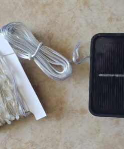 LiyuanQ Solar String Lights, 2 Pack 100 LED Solar Fairy Lights 33 feet 8 Modes Copper Wire Lights Waterproof Outdoor String Lights for Garden Patio Gate Yard Party Wedding Indoor Bedroom Cool White 38 71hYZdWHiwL