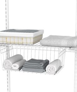 ClosetMaid Wire Hanging Shelf Basket for Storage, Organization in Closet or Pantry, No Assembly or Installation, Durable, 10.68"D x 18.39"W x 7.99"H, White 22 71hYhreG3WL