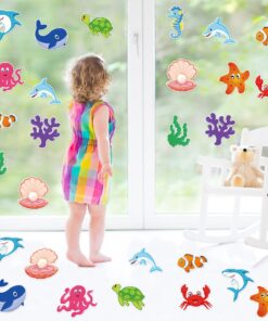 48 Pcs Fish Cut-Outs Paper Colorful Classroom Decoration Ocean Sea Animal Cutouts Accents Fish Accents Cutouts with Adhesive Point Dots for Bulletin Board School 5.9 x 5.9 Inch 11 71hZyKTkIYL