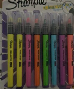 SHARPIE Highlighter, Clear View Highlighter with See-Through Chisel Tip, Stick Highlighter, Assorted, 8 Count 8 Count (Pack of 1) 52 71hasSceaLL