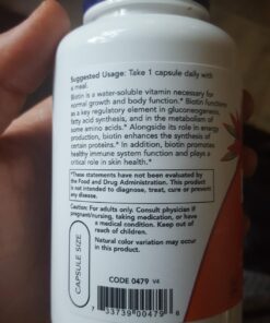 NOW Supplements, Biotin 10 mg (10,000 mcg), Extra Strength, Energy Production*, 120 Veg Capsules 35 71hbwATXyPL