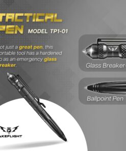 TF TAKEFLIGHT Tactical Pen Multitool, Diamond Thread Grip, Strong Rugged Aircraft Grade Aluminum EDC Survival Gear, Pocket Military Style Writing Glass Breaker for Men, Ideal Gift for Dad, Black… 11 71hdU9Dqj2L