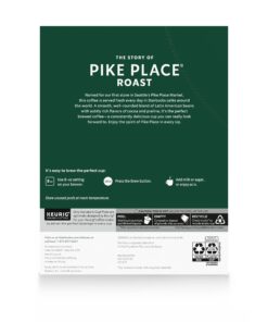 Starbucks K-Cup Coffee Pods—Medium Roast Coffee—Pike Place Roast for Keurig Brewers—100% Arabica—4 boxes (96 pods total) Pike Place 24 Count (Pack of 4) 21 71hdYiVoUDL