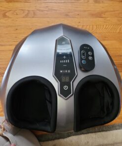 MIKO Foot Massager Machine with Deep-Kneading, Compression, Shiatsu, and Heat for Plantar Fasciitis, Neuropathy, Fits up to Men Size 13 Grey With Button 52 71hdbGQLKrL