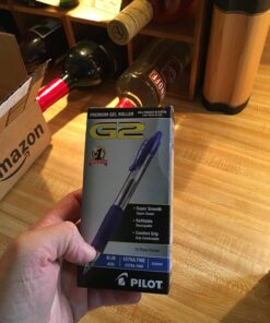 Pilot, G2 Premium Gel Roller Pens, Extra Fine Point 0.5 mm, Pack of 12, Blue Blue Ink 24 71hdhM3TMnL