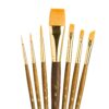 PRINCETON ARTIST BRUSH CO. Princeton Real Value, Series 9100, Paint Brush Sets for Acrylic, Oil & Watercolor Painting, Syn-Gold Taklon (Rnd 2, 4, Liner 2/0, Shader 2, 6, Angular 1/4, Wash 3/4) Gold 6 71hdlq9fsYL