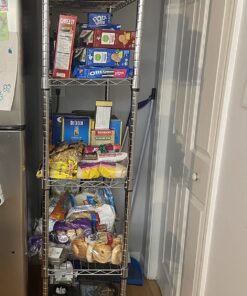 Amazon Basics 5-Shelf Medium Adjustable, Heavy Duty Storage Shelving Unit on 4'' Wheel Casters, Metal Organizer Wire Rack, Chrome, 30" L x 14" W x 64.8" H With Wheels 38 71hdugumPL