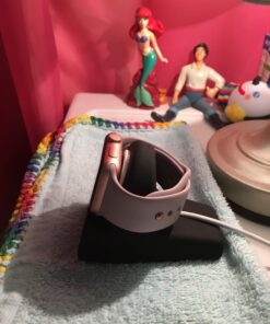 Orzly Charging & Display Stand Designed for ALL series of Apple Watch SE & ALL screen sizes CompactStand BLACK 72 71hf1c88zL