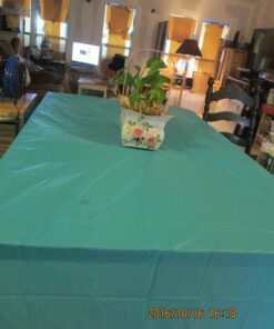 Unique Rectangular Plastic Table Cover, 54" x 108", Caribbean Teal 54" x 108" 14 71hf9Edp7RL