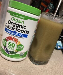 Orgain Organic Greens Powder + 50 Superfoods, Original - 1 Billion Probiotics for Gut Health, Antioxidants, Vegan, Plant Based, Gluten Free, Non GMO, Dairy Free Juice & Smoothie Mix - 0.62lb 20 Servings (Pack of 1) 25 71hfFcds4yL 1