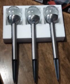 GIGALUMI Solar Lights Outdoor, Christmas Cracked Glass Ball Solar Garden Lights, Color Changing Lights Outdoor,Garden LED Lights for Path, Patio, Yard, 3 Pack Solar Garden Lights Outdoor Pathway 57 71hfpMogL6L