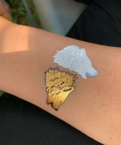 Temporary Tattoos for Boys and Girls | 77 Tattoos on 4 Sheets | Fun Metallic Tattoos for Kids | Black, Silver, Red & Gold Tattoo Bears Wolves Turtles Lizards Spiders Birds and More | Twink Designs Boys 4 Sheet 29 71hfxlU rEL