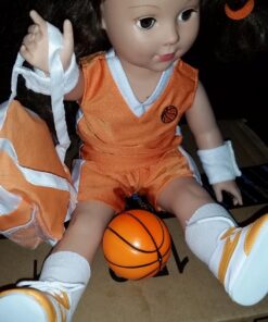 Dress Along Dolly Basketball Uniform Outfit for 18" Girl Dolls (8 Piece Set) - Includes Premium Handmade Doll Clothes & Accessories- Costume Sports Apparel for Doll, Gift for Girls Kids Birthday 27 71hgxTM8UlL
