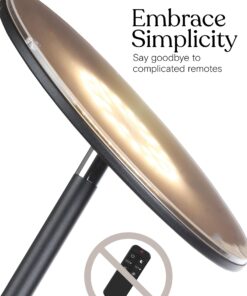 Brightech Sky LED Torchiere Super Bright Floor Lamp - Contemporary, High Lumen Light for Living Rooms & Offices - Dimmable, Indoor Pole Uplight for Bedroom Reading - Black 25 71hiVLWxlyL 4