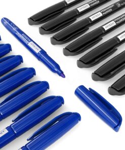 Arteza Permanent Markers in Bulk, Set of 60, Black & Blue Fine Tip Permanent Markers, Waterproof, Premium Smear Proof Pens, Quick Drying, Office Supplies for Home, Office, School Black/Blue 12 71hianYI5IL