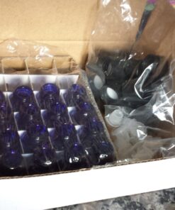Vivaplex 24, Cobalt Blue, 2 ml (5/8 Dram) Glass Bottles, with Orifice Reducers and Black Caps 21 71hj5kATueL